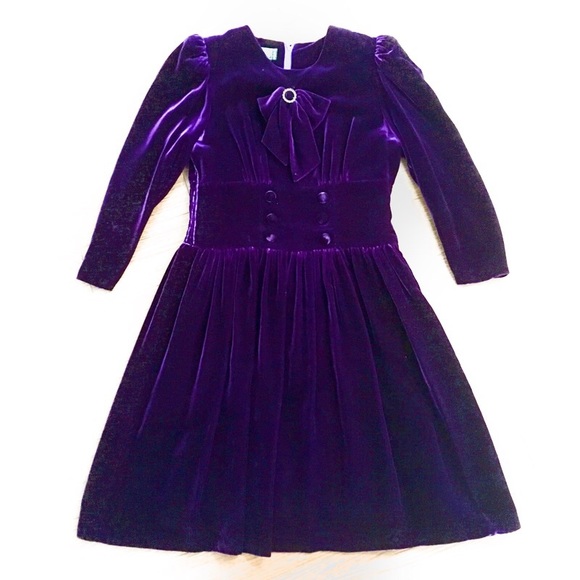 Vintage Dresses & Skirts - Vintage Purple Velvet Dress